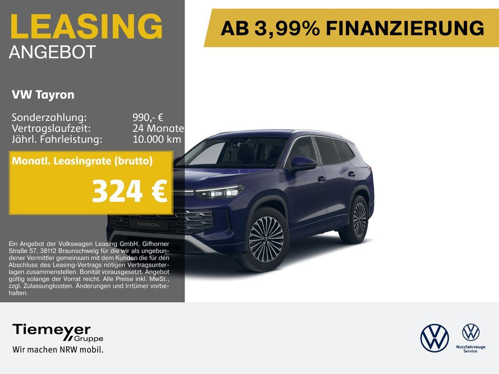 Volkswagen Tayron 2.0 TSI 4M ELEGANCE STHGZ MATIX AHK HuD Leasing