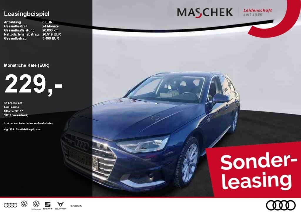 Audi A4 Avant *Sonderleasing* 40 TDI quat Navi ACC Re Leasing
