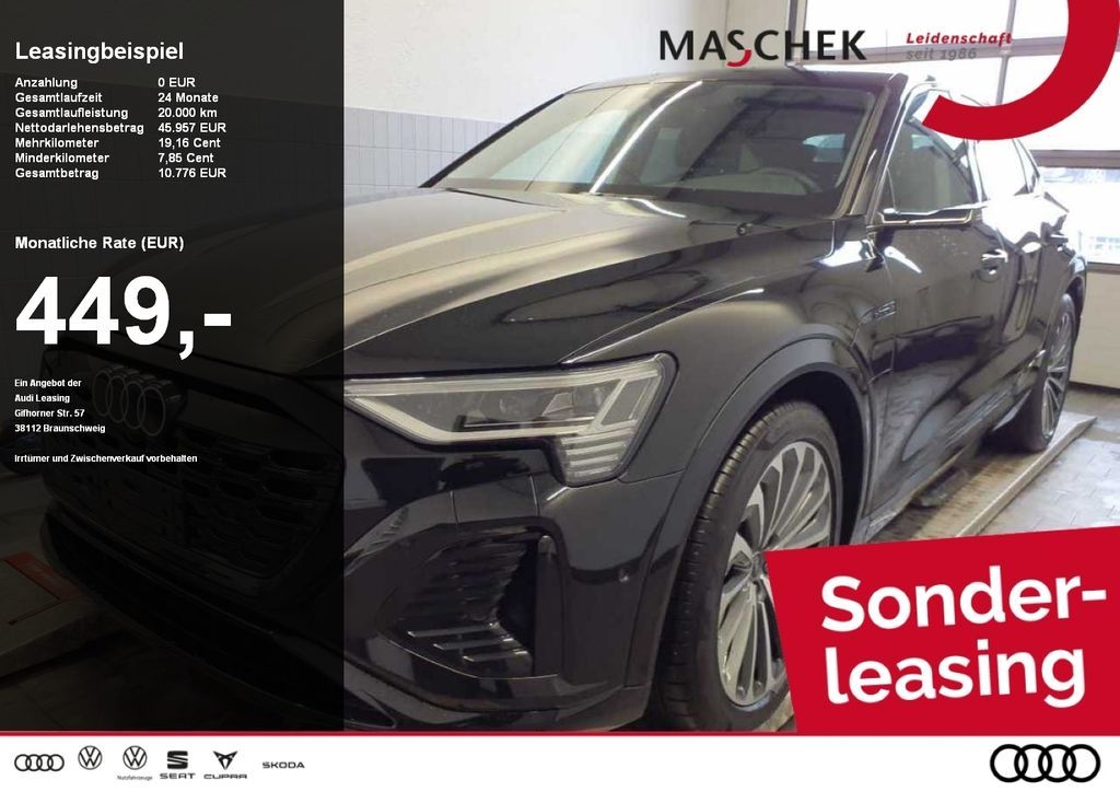 Audi Q8 e-tron Sportback S Line Pano Matrix Memory 36 Leasing
