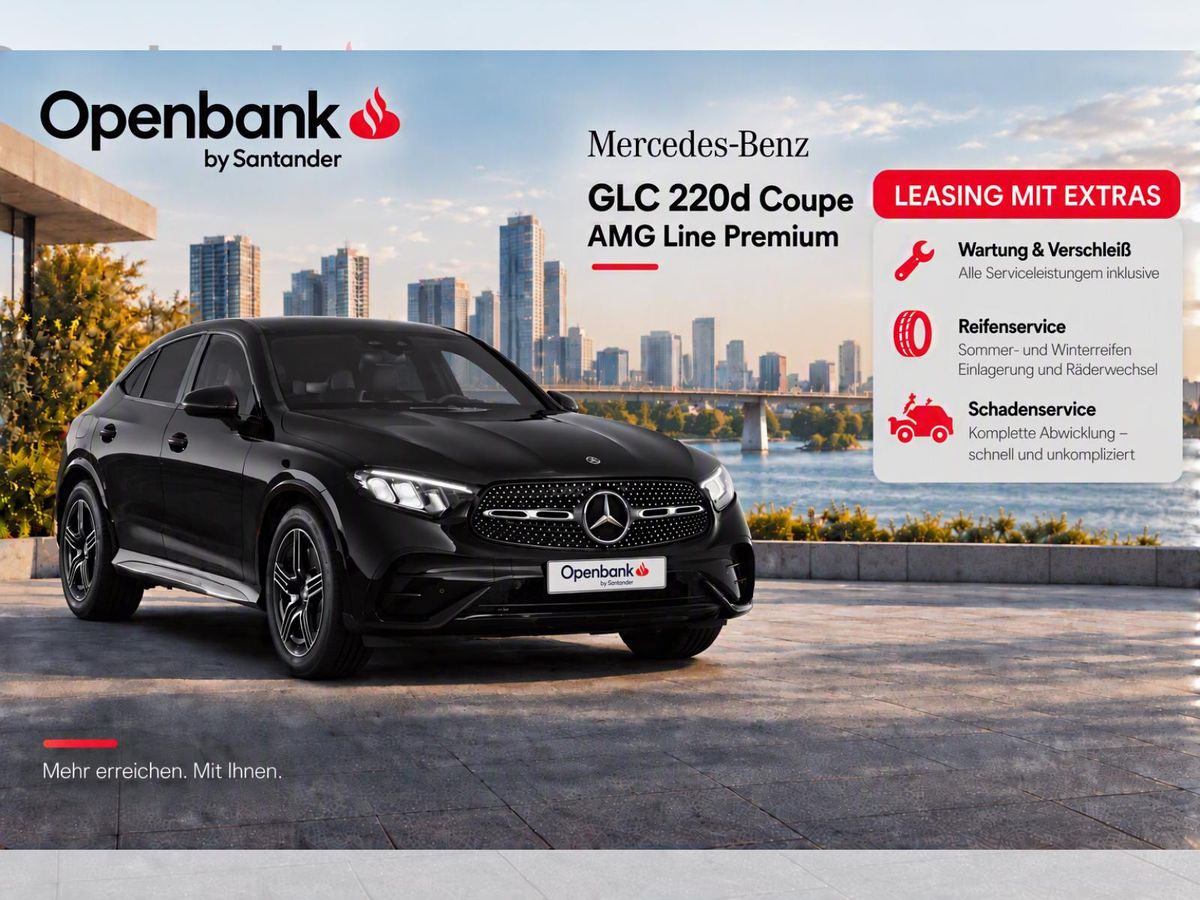 Mercedes-Benz GLC 220 d 4MATIC Coupé AMG-Line Premium|🔥Rate inkl. Services |Wartung & Verschleiß+Reifenservice+Schadeservi Leasing