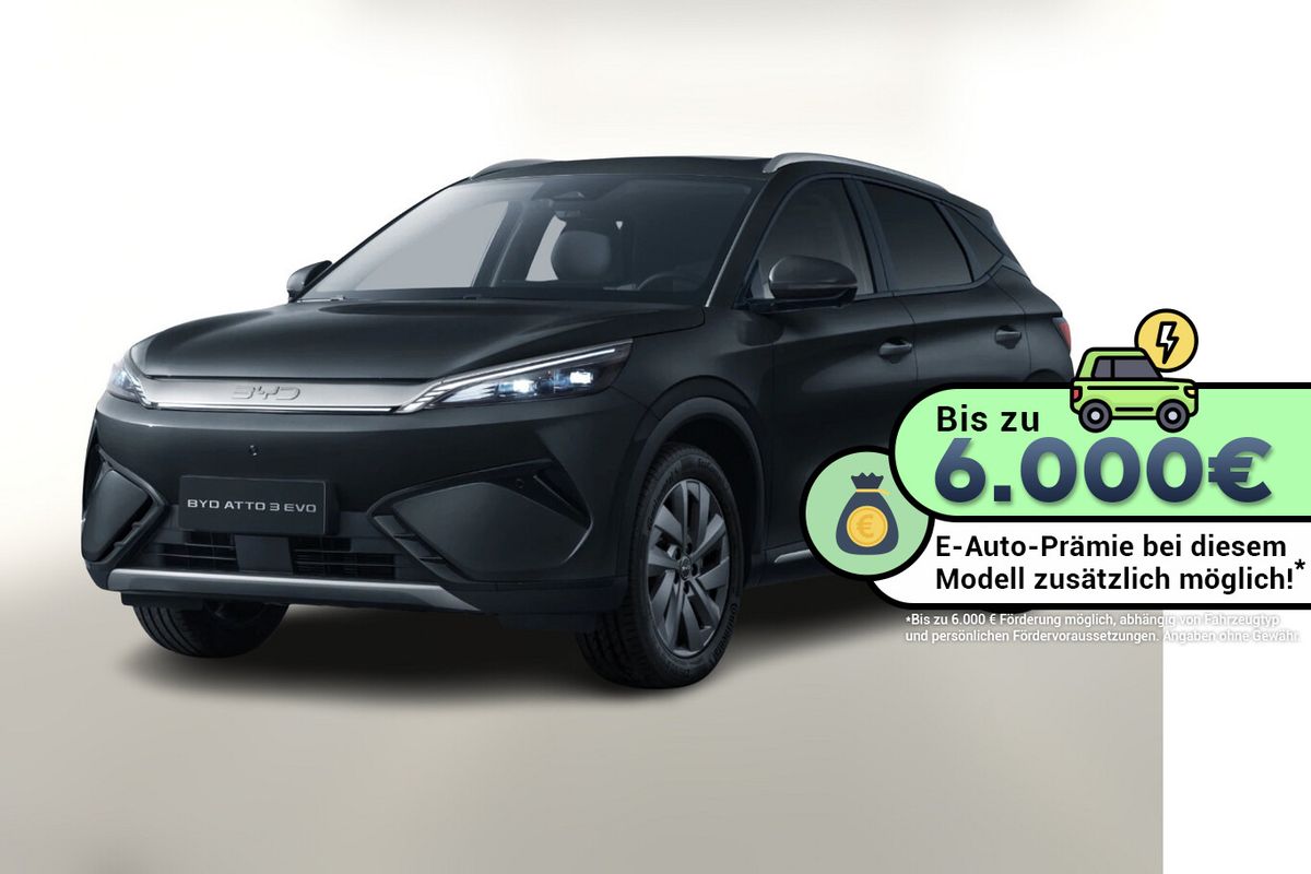 BYD ATTO 3 Evo Excellence FÖRDERF. AWD 470kmReichw. Leasing privat Leasing