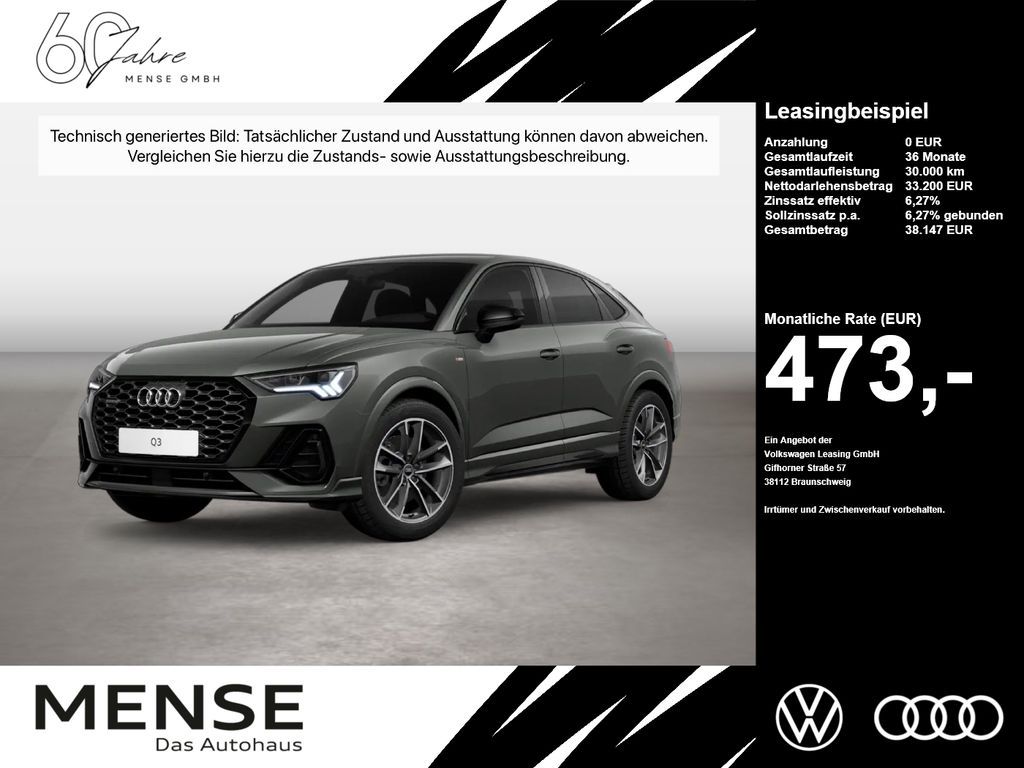Audi Q3 Sportback 40 TFSI quattro S tronic S line LED Leasing