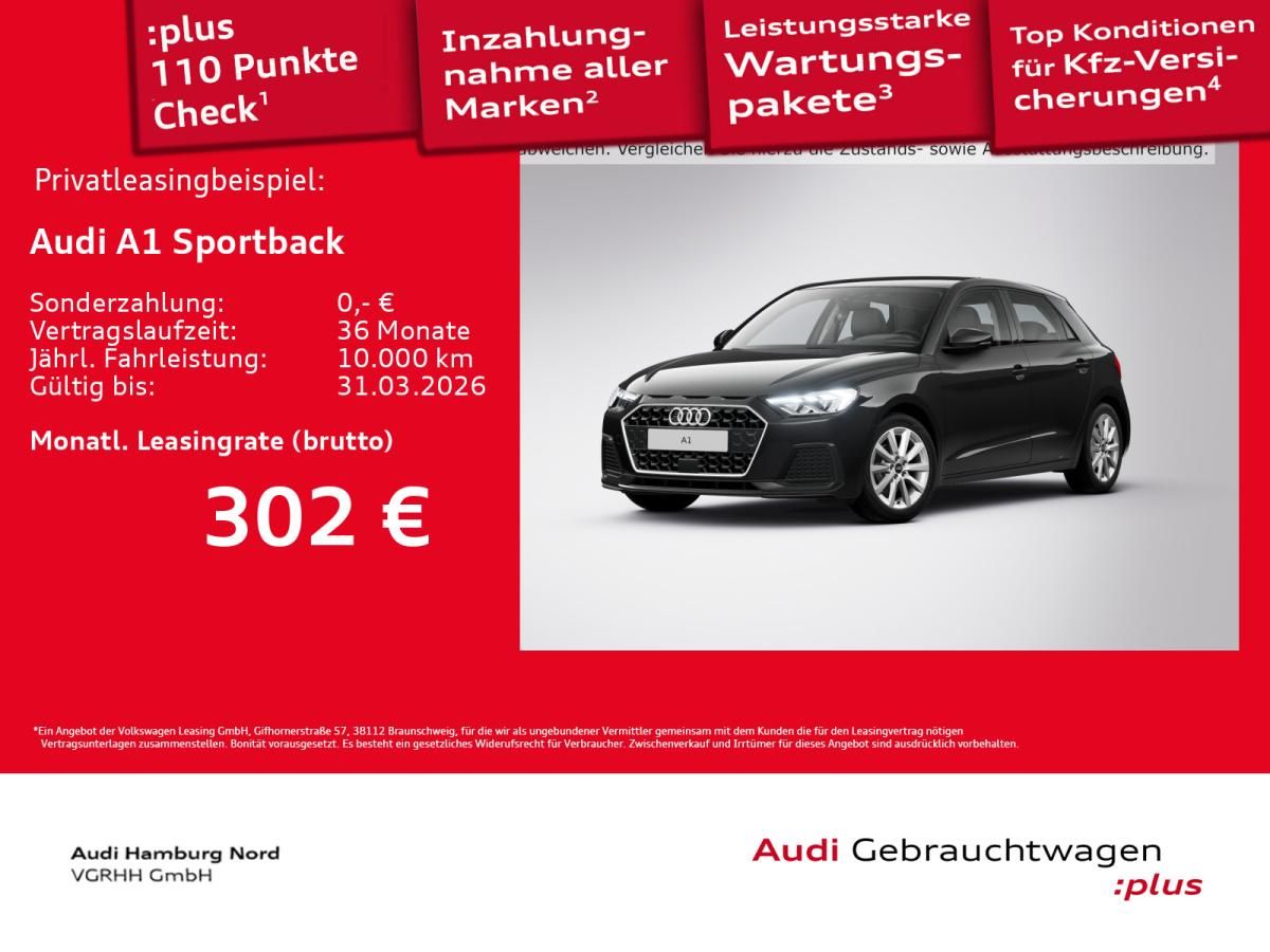 Audi A1 Sportback 25 TFSI S tronic LED CarPlay Sound Leasing