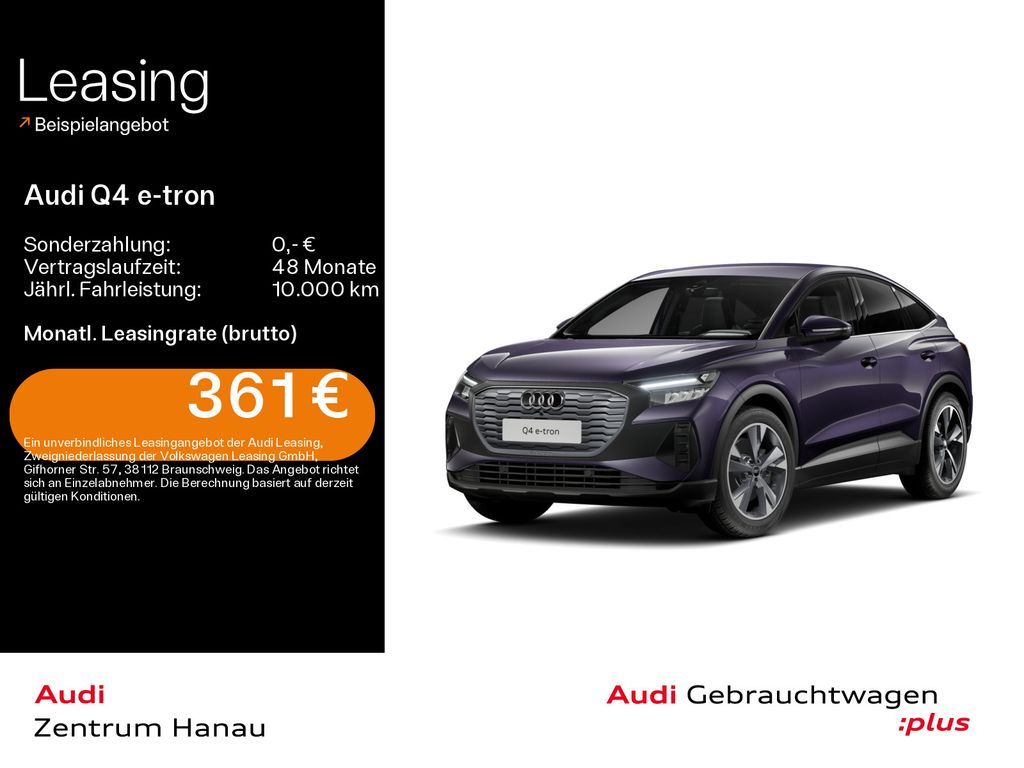 Audi Q4 e-tron Sportback 45*NAVI-PLUS*LED*PDC*WÄRMEPU Leasing