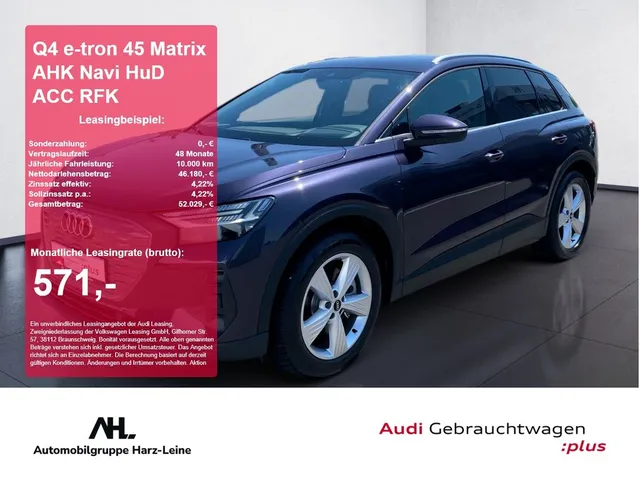 Audi Q4 e-tron 45 Matrix AHK Navi HuD ACC RFK ACC AHK