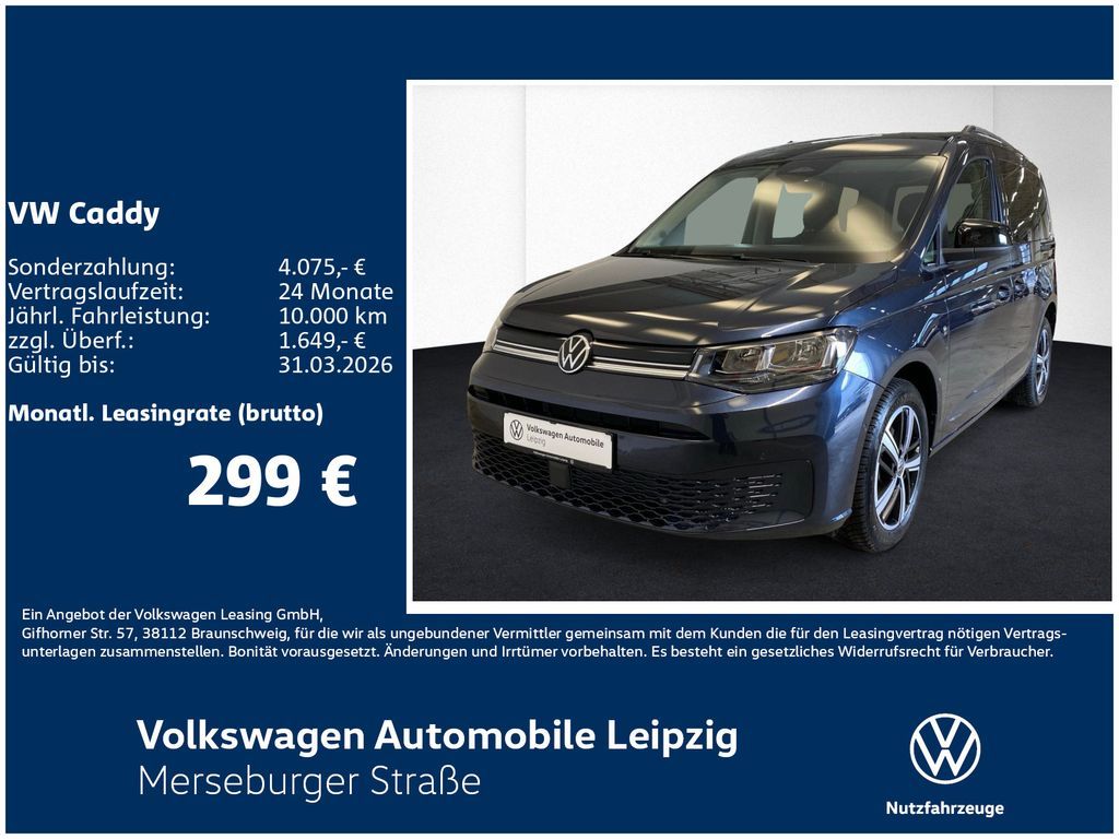 Volkswagen Caddy ENERGY 1.5 l TSI 85 kW Presivorteil 4820€ Leasing