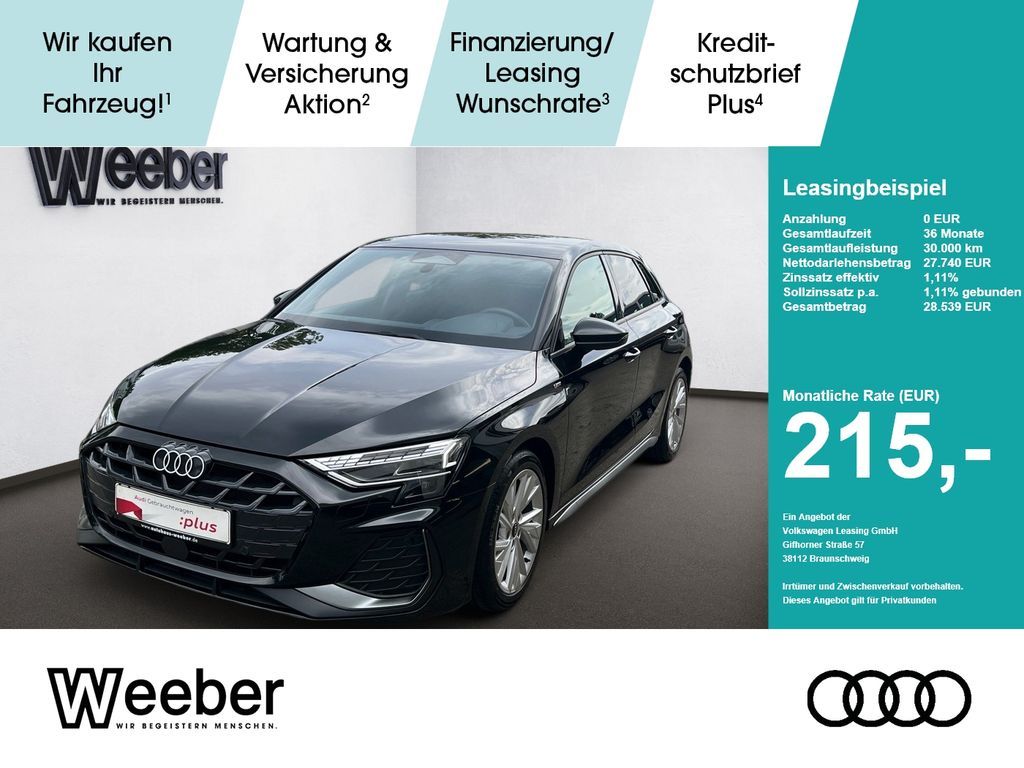 Audi A3 Sportback S line *KAMERA*KESSY*LED*NAVI*5J GA Leasing