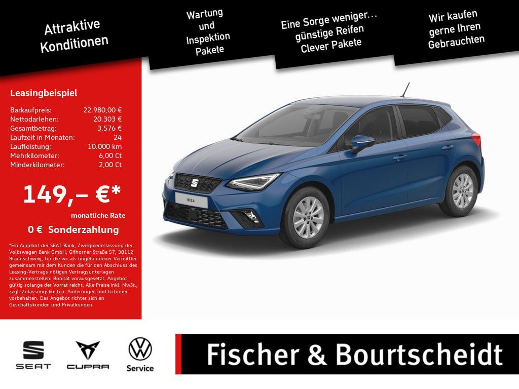 Seat Ibiza 1.0 TSI Style KAMERA NAVI ACC FACEL. LED Leasing
