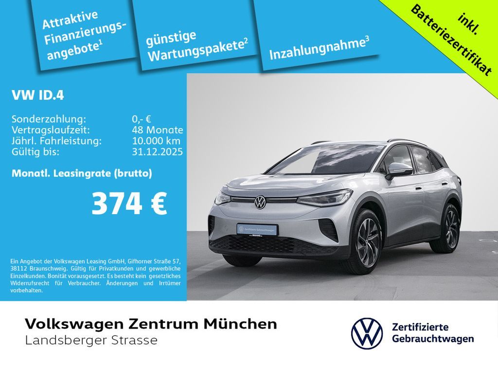 Volkswagen ID.4 Pro Wärmepumpe CCS IQ.Light Navi ParkAssist Leasing