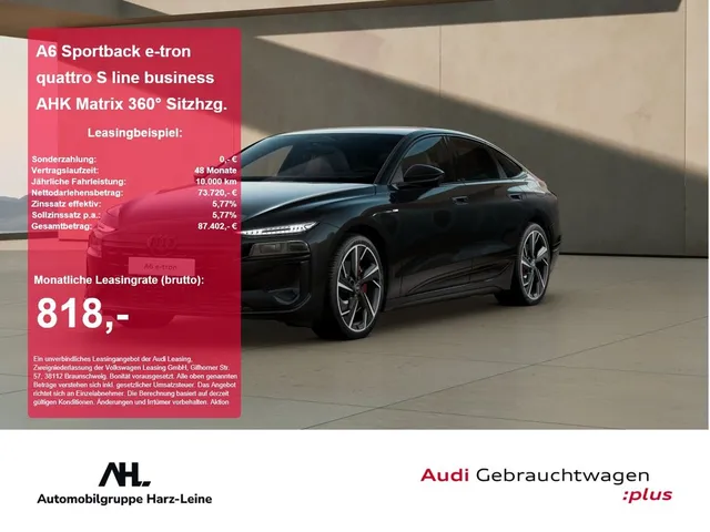 Audi A6 Sportback e-tron quattro S line business AHK