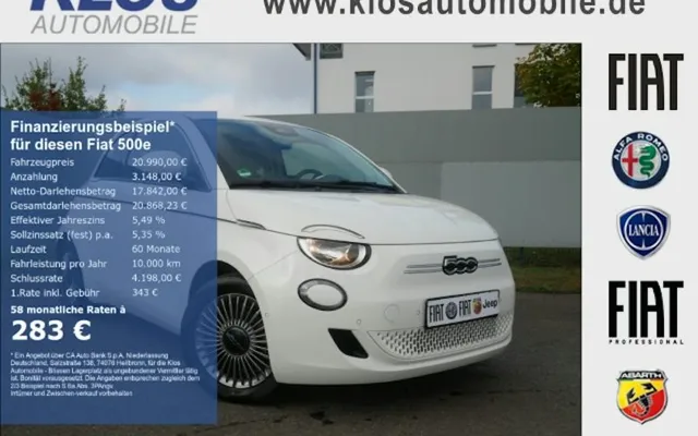Fiat 500-elektro Limousine 42 KWh 3dr