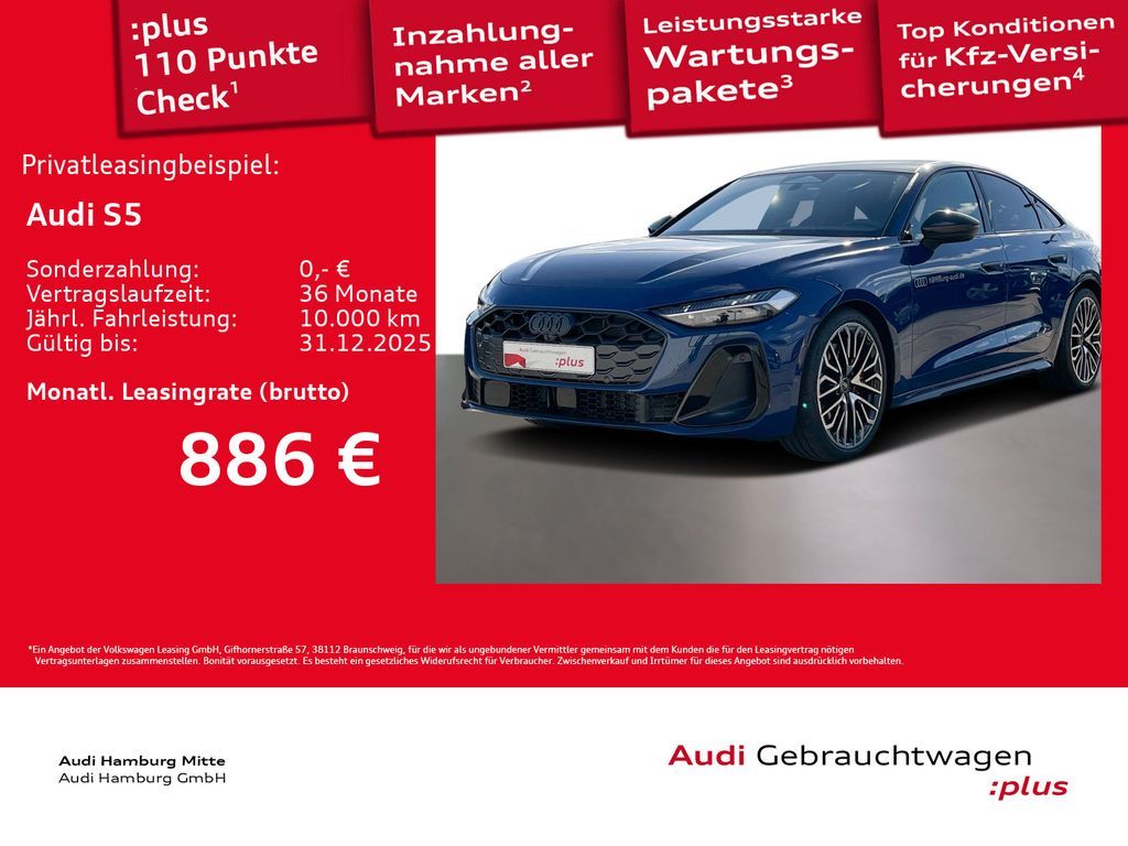 Audi S5 TFSI quattro S tronic 270 kW Pano B&O Matrix Leasing