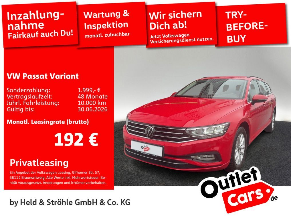 Volkswagen Passat Variant Business 2.0 TDI DSG LED NAV KAM Leasing
