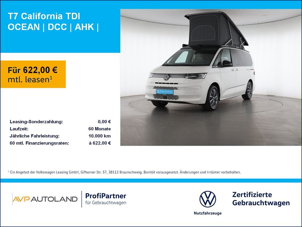 Volkswagen T7 California TDI OCEAN | DCC | AHK | Leasing