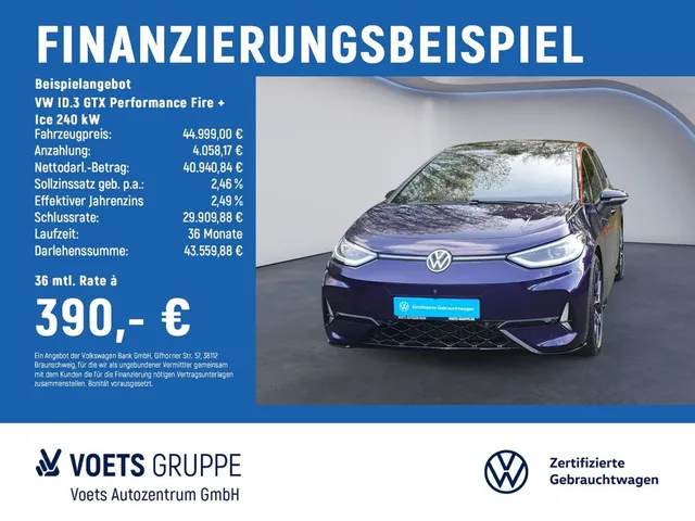 Volkswagen ID.3 GTX Performance Fire + Ice 240 kW