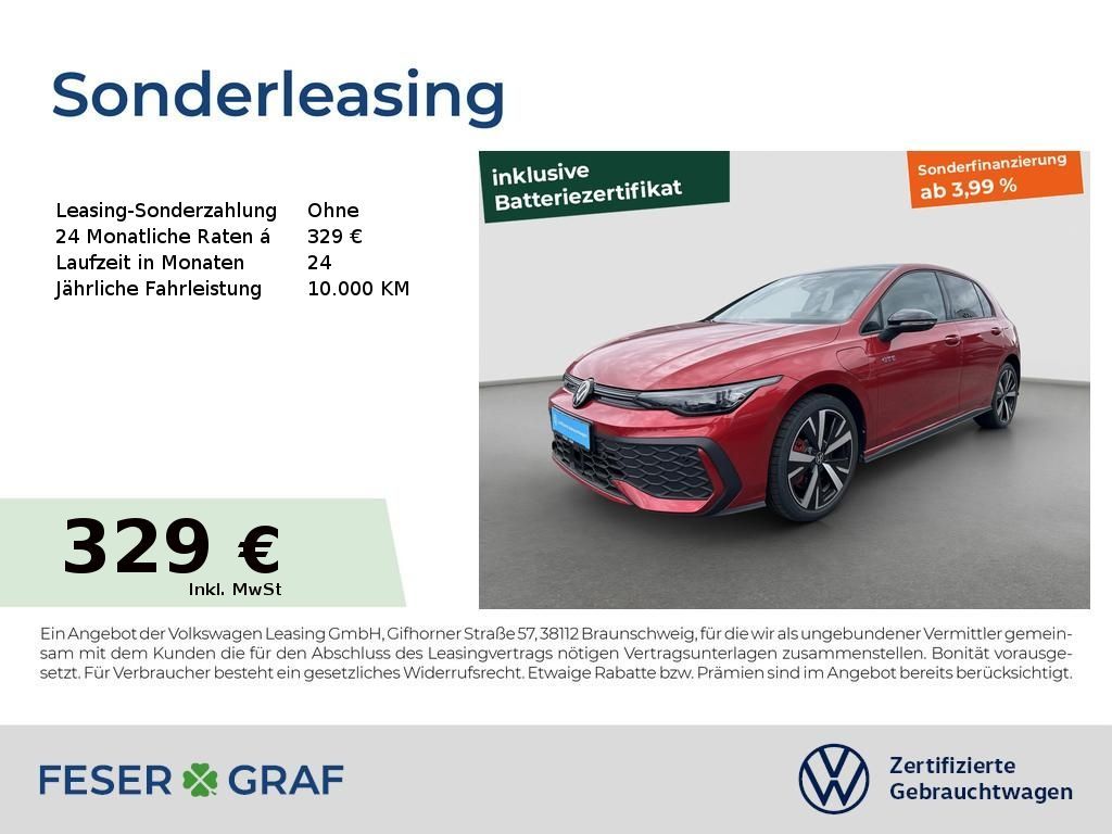 Volkswagen Golf GTE eHybrid HUD 360° Matrix Black Style Leasing