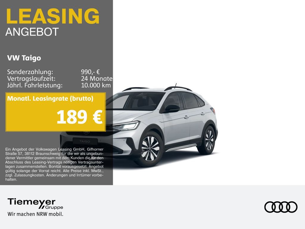 Volkswagen Taigo 1.0 TSI DSG GOAL ACC KAMERA SITZHZG Leasing