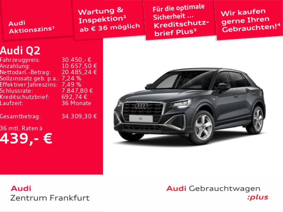 Audi Q2 30 TDI S line LED Navi Tempomat DAB VC Leasing
