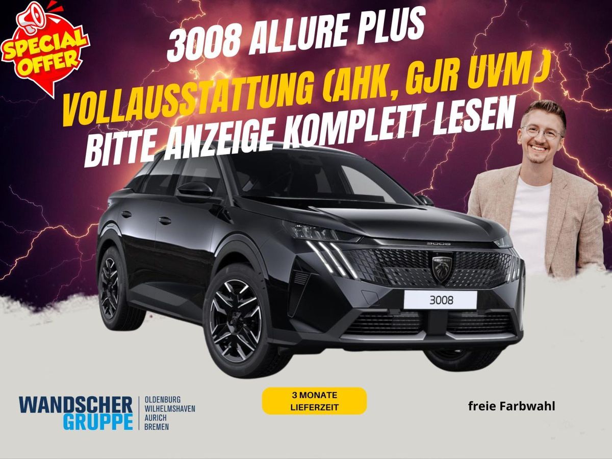 Peugeot 3008 MildHybrid Allure Plus inkl. GJR, AHK & Vollausstattung 🧡 BESTELLFAHRZEUG Leasing
