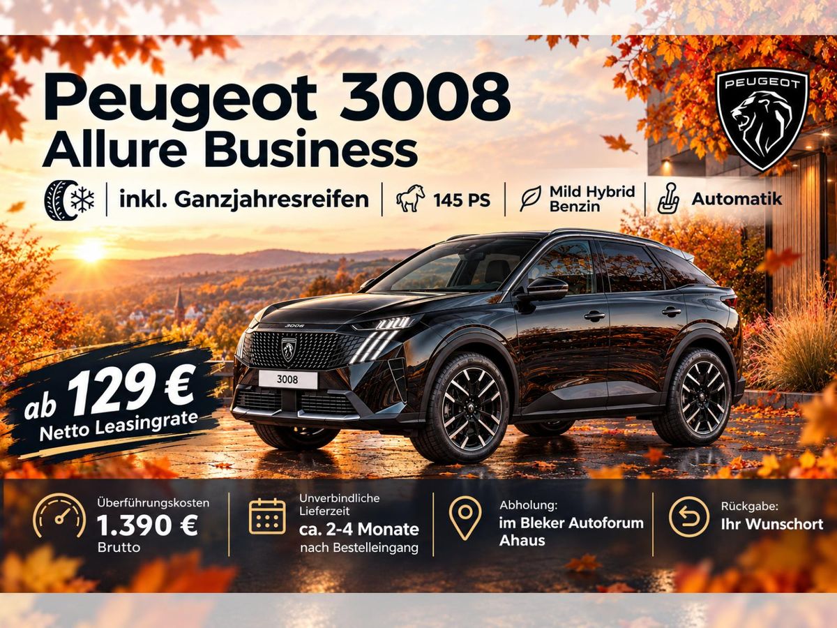 Peugeot 3008 Allure Business 145 e-DSC6 inkl. Ganzjahresreifen ⭐GEWERBE-MEGA-DEAL ⭐ Leasing
