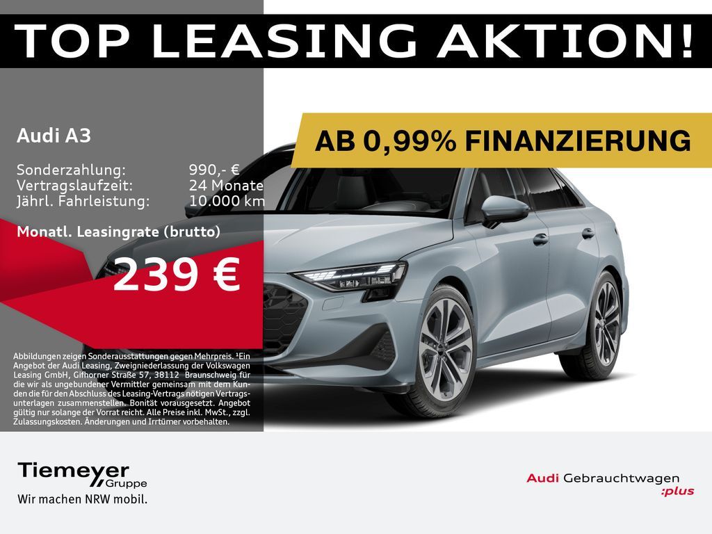 Audi A3 Limo 30 TFSI S LINE LM18 LED KAMERA RAUTE Leasing