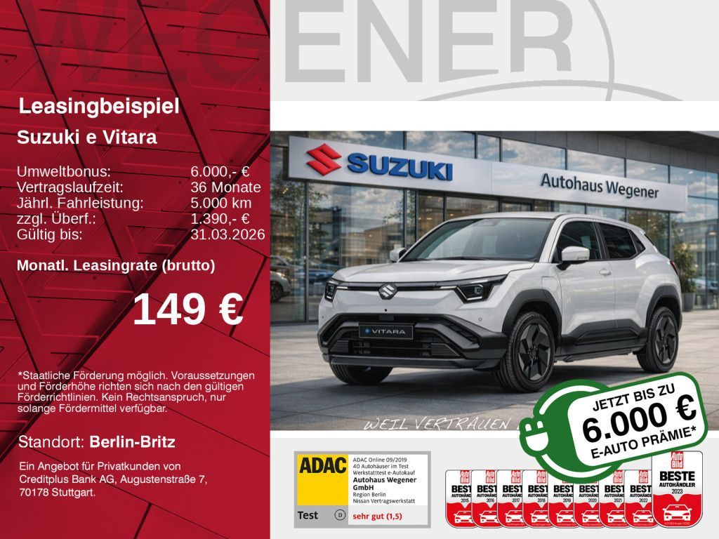 Suzuki e VITARA CLUB 49 kWh | 6000€ Prämie Leasing