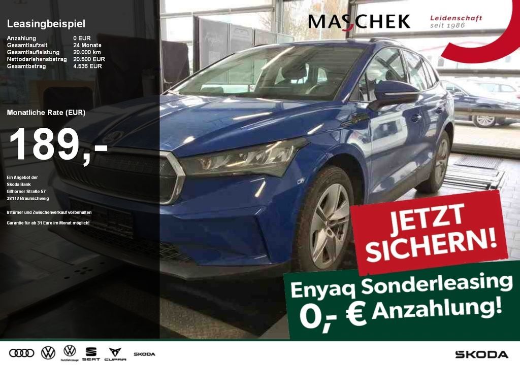 Skoda Enyaq 50 Sonderleasing ohne Anzahlung! AUT LED Leasing