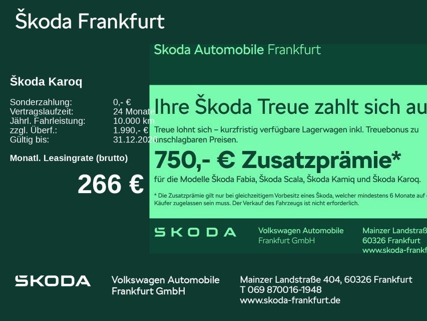 Skoda Karoq Sportline 1,5 TSI 110 kW 7-Gang-DSG zzgl. Leasing