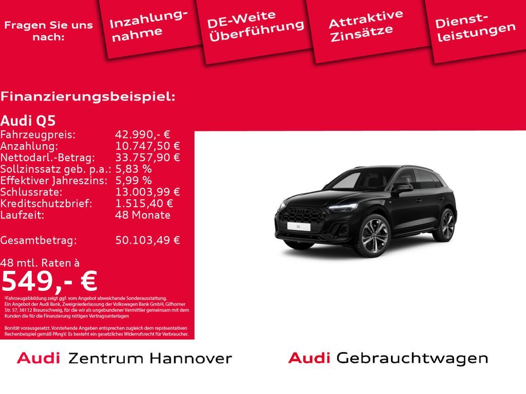 Audi Q5 S line 40 TDI quattro virtual Head-Up Pano Leasing