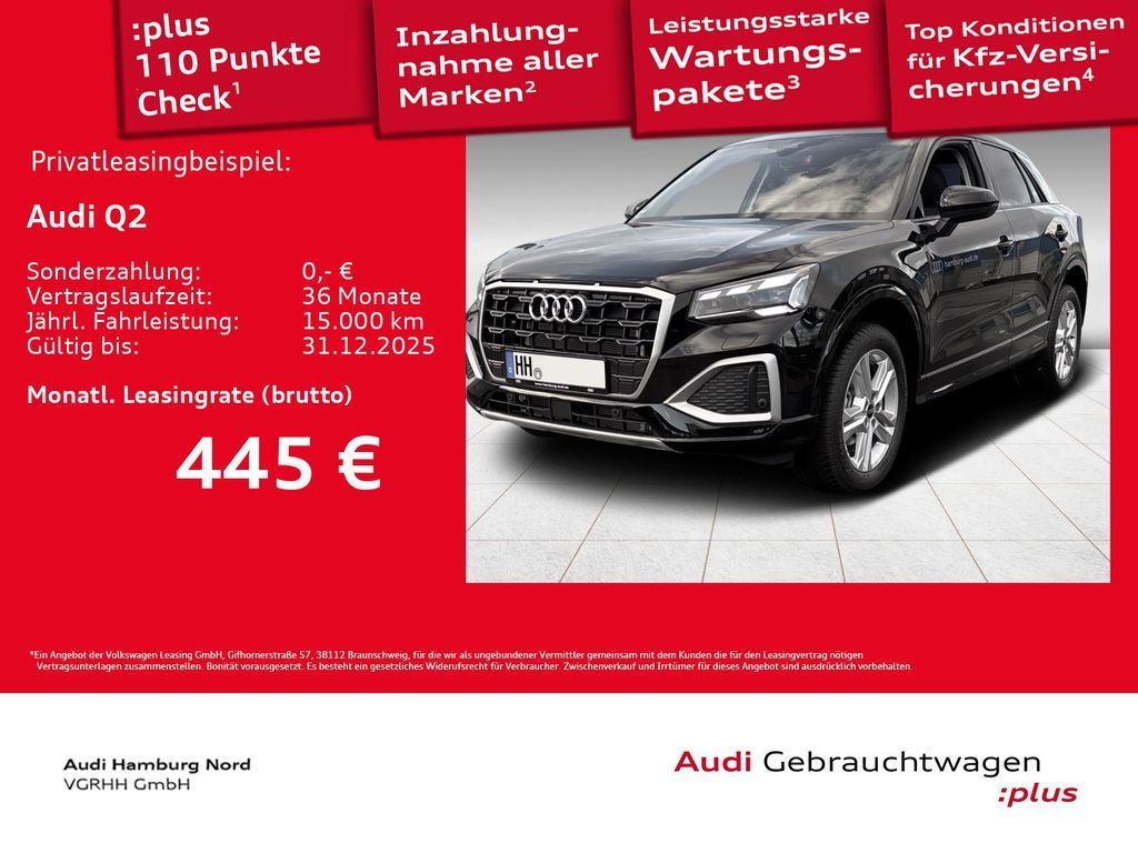 Audi Q2 35 TFSI S tronic Matrix Sound CarPlay Kamera Leasing