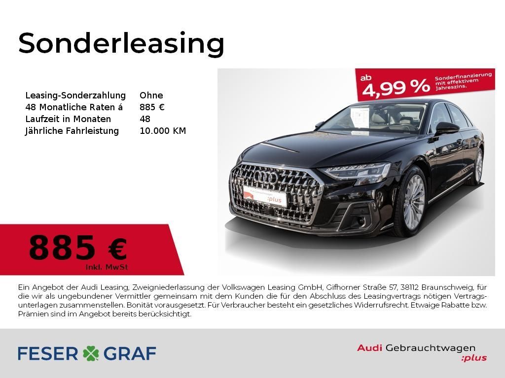 Audi A8 50 TDI qu.,HD-Matrix,Pano,Leder,HuD,Memory Leasing