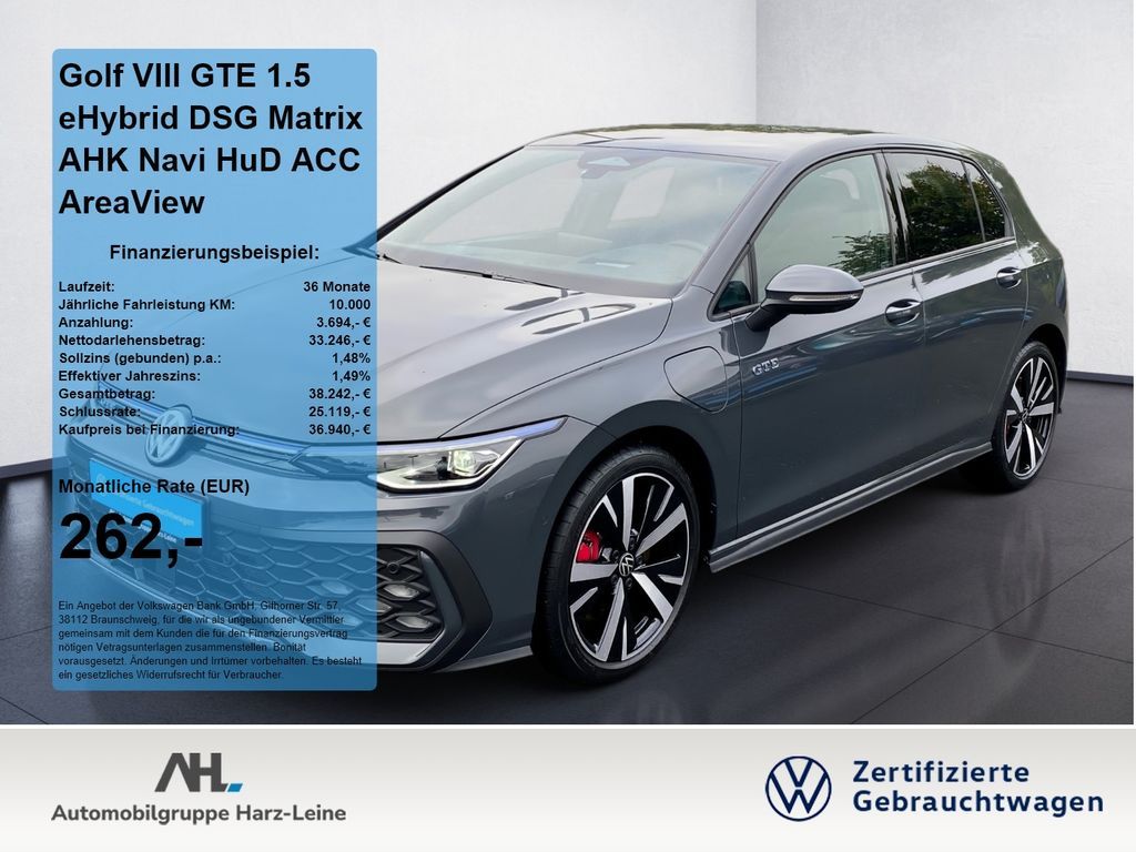 Volkswagen Golf VIII GTE 1.5 eHybrid DSG Matrix AHK Navi Hu Leasing