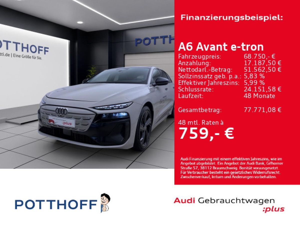 Audi A6 e-tron A6 Avant e-tron PERFORMANCE S LINE AHK PANO B&O Leasing