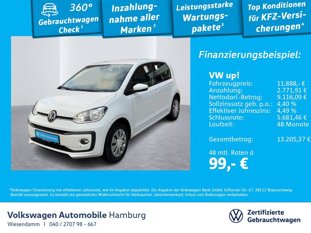 Volkswagen up! 1.0 5-Gang Klima Sitzhzg Ganzjahresreifen Leasing