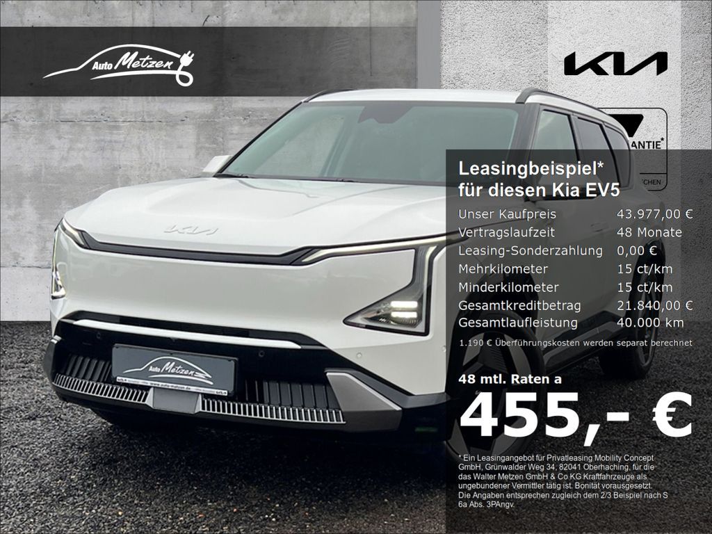 Kia EV5 81,4 kW/h Earth P2/P4 StandHZG Navi Digitale Leasing