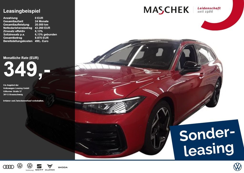 Volkswagen Passat R-Line 2.0 TDI AHK Matrix Standh HUD Sitz Leasing