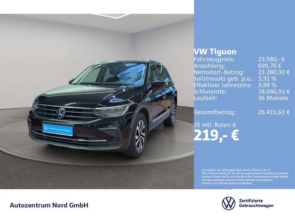Volkswagen Tiguan 1.4 TSI DSG eHybrid Active NAVI+ACC+KAMER Leasing