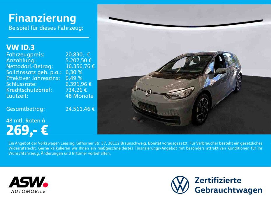 Volkswagen ID.3 Pro electric LED Navi PDC LANE ASSIST Leasing