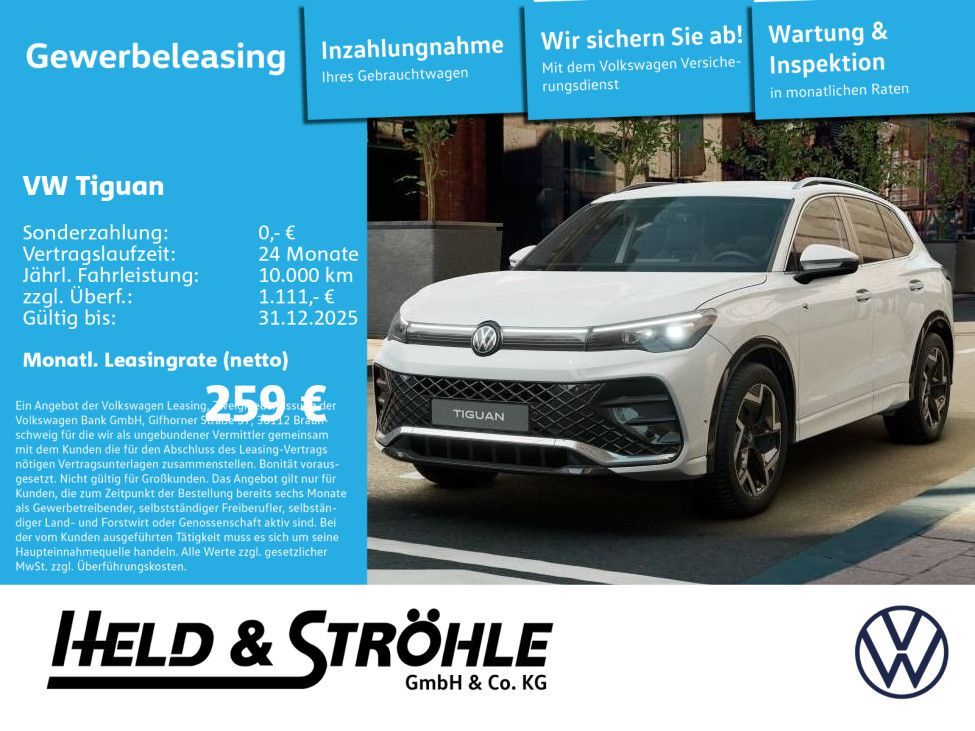 Volkswagen Tiguan R-Line 2.0 TDI DSG SHZ WKR Leasing