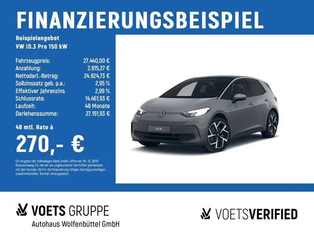 Volkswagen ID.3 Pro 150 kW NAVI+RearView+LED