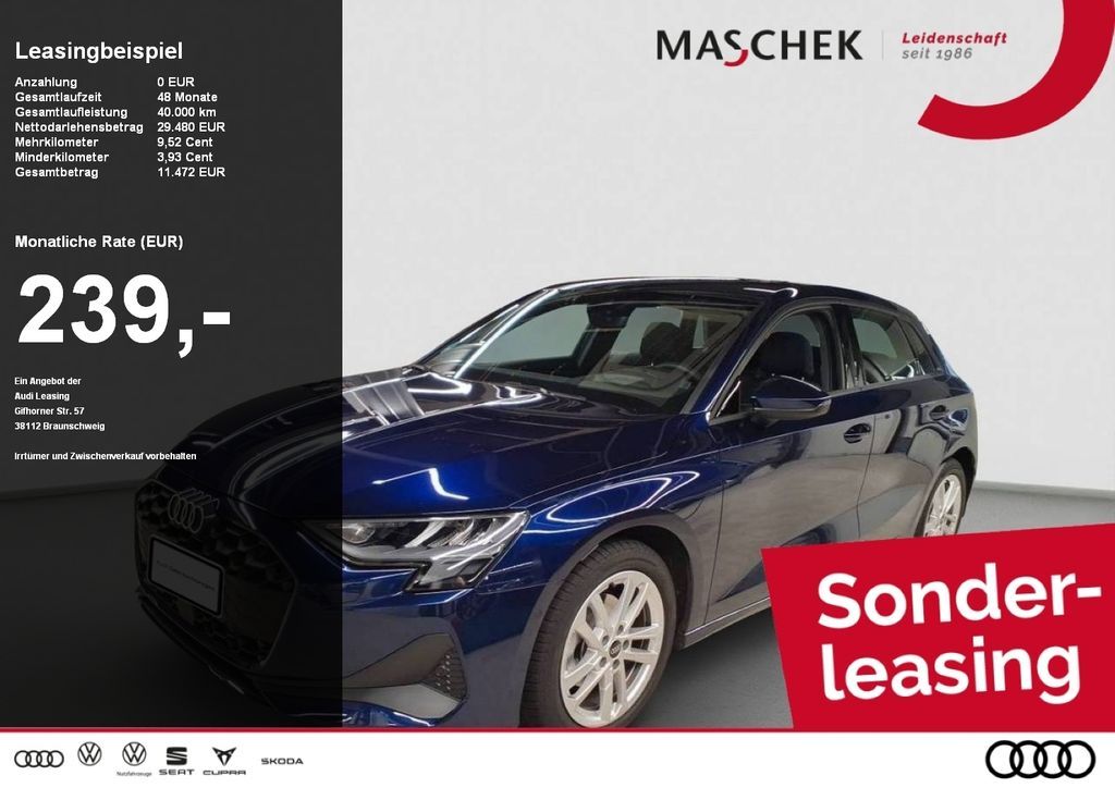 Audi A3 Sportback 30 TFSI S tronic HUD R-Cam Sonos Na Leasing