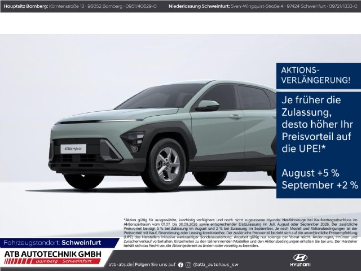 Hyundai KONA Select 1.6 GDi Hybrid DCT Navi LED ACC Apple CarPlay Leasing