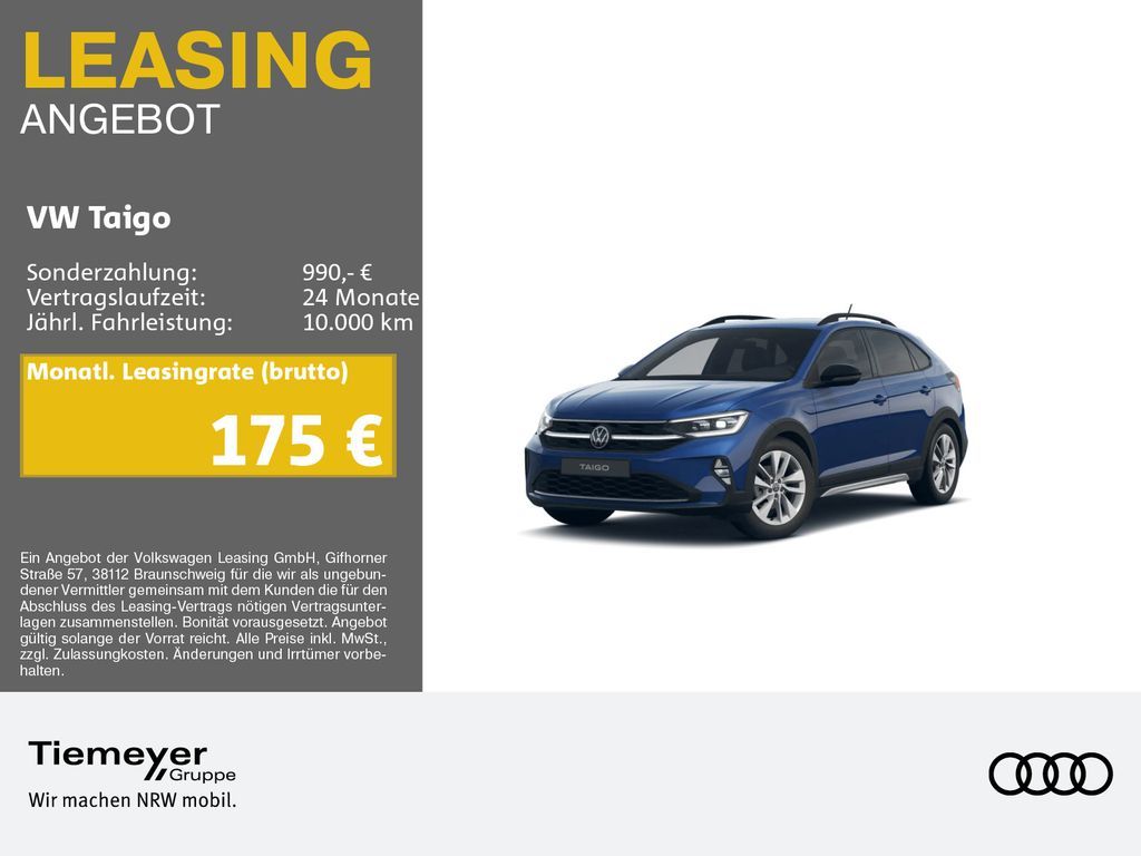Volkswagen Taigo 1.5 TSI DSG GOAL+ LM17 MATRIX NAVI KAMERA Leasing