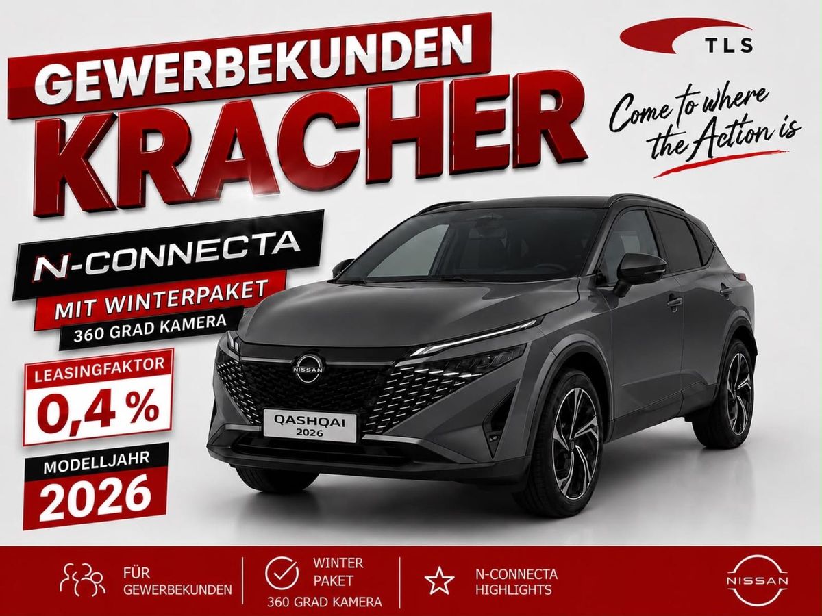Nissan Qashqai N-CONNECTA *Gewerbekracher* weiß 158 PS Autom. 360 Grad el. Heckklappe Leasing