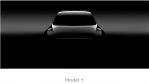 Teaser Elektroauto Tesla Model Y. Bildquelle: Tesla