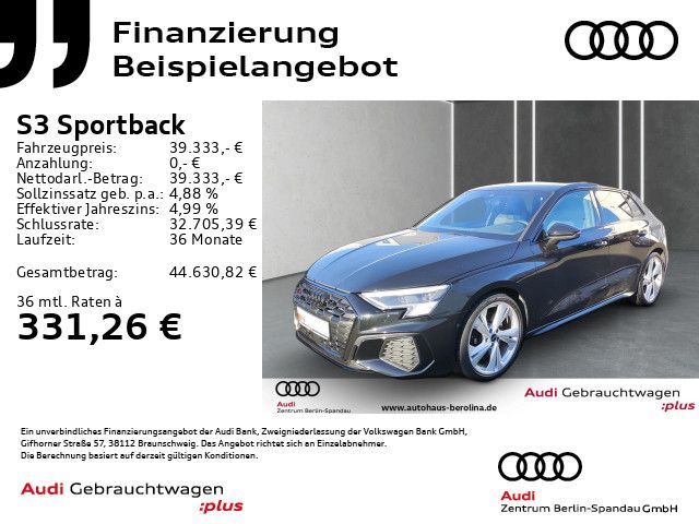 Audi S3 Sportback *MATRIX*B&O*Opt.-Schwarz+*NAV+*ACC* Leasing