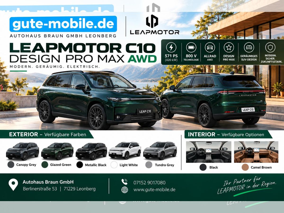 Leapmotor C10 AWD 571ps ProMax MJ27 Abholung in 71229 Leonberg Leasing
