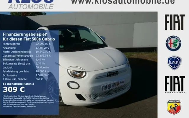 Fiat 500-elektro Cabrio 42 KWh 2dr