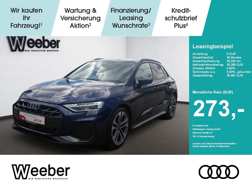 Audi A3 Sportback S line *AHK*APP CONNECT*KAMERA*LED* Leasing