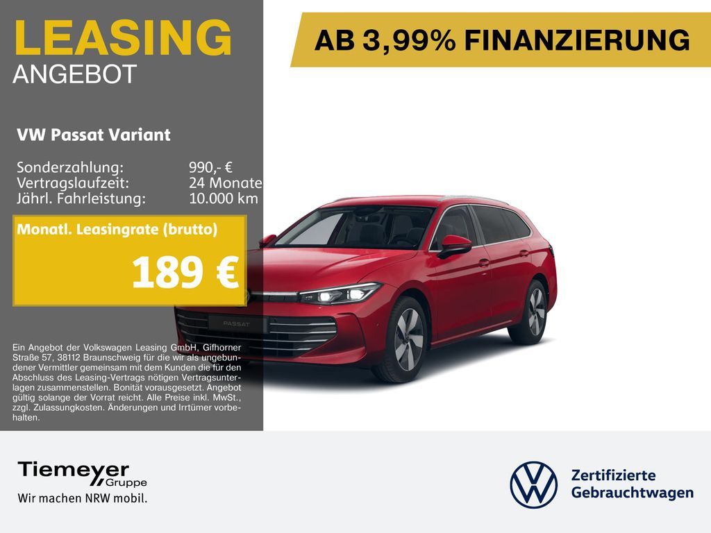 Volkswagen Passat Variant 2.0 TDI DSG BUSINESS LM17 IQ.LIGH Leasing